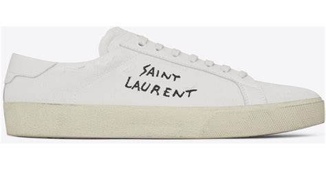 ysl white trainers|saint laurent white trainers.